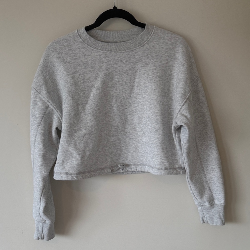 2. | No Boundaries | Cropped Heather Gray Crewneck Sweatshirt | L - Picture 2 of 5